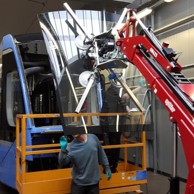 Glassworker GW625 glasrobot met glaszuiger voor glasplaatsing