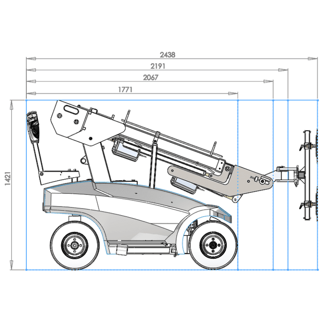 Technische tekening glassworker glasrobot