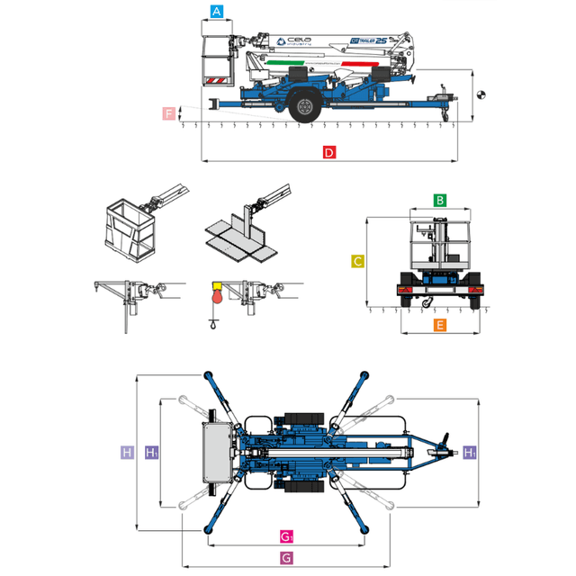 Technische tekening Cela DT Trailer 25