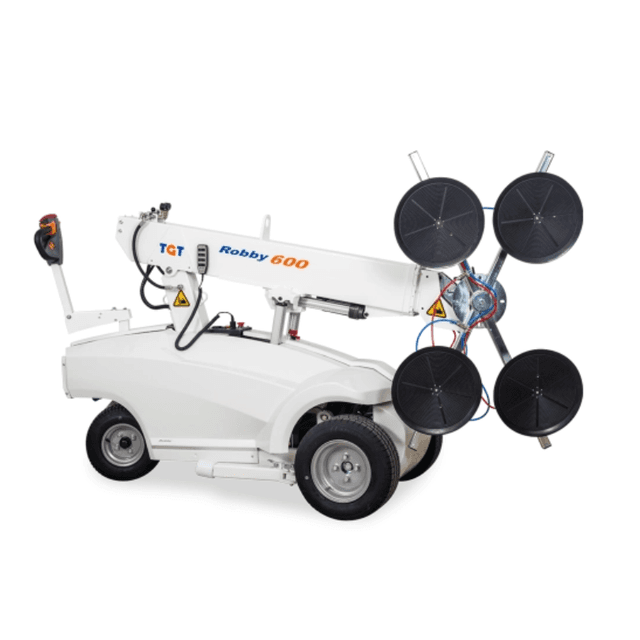 Robby 600 glasrobot voor glasplaatsing Robby 600 glasrobot voor glasplaatsing op de bouwplaats