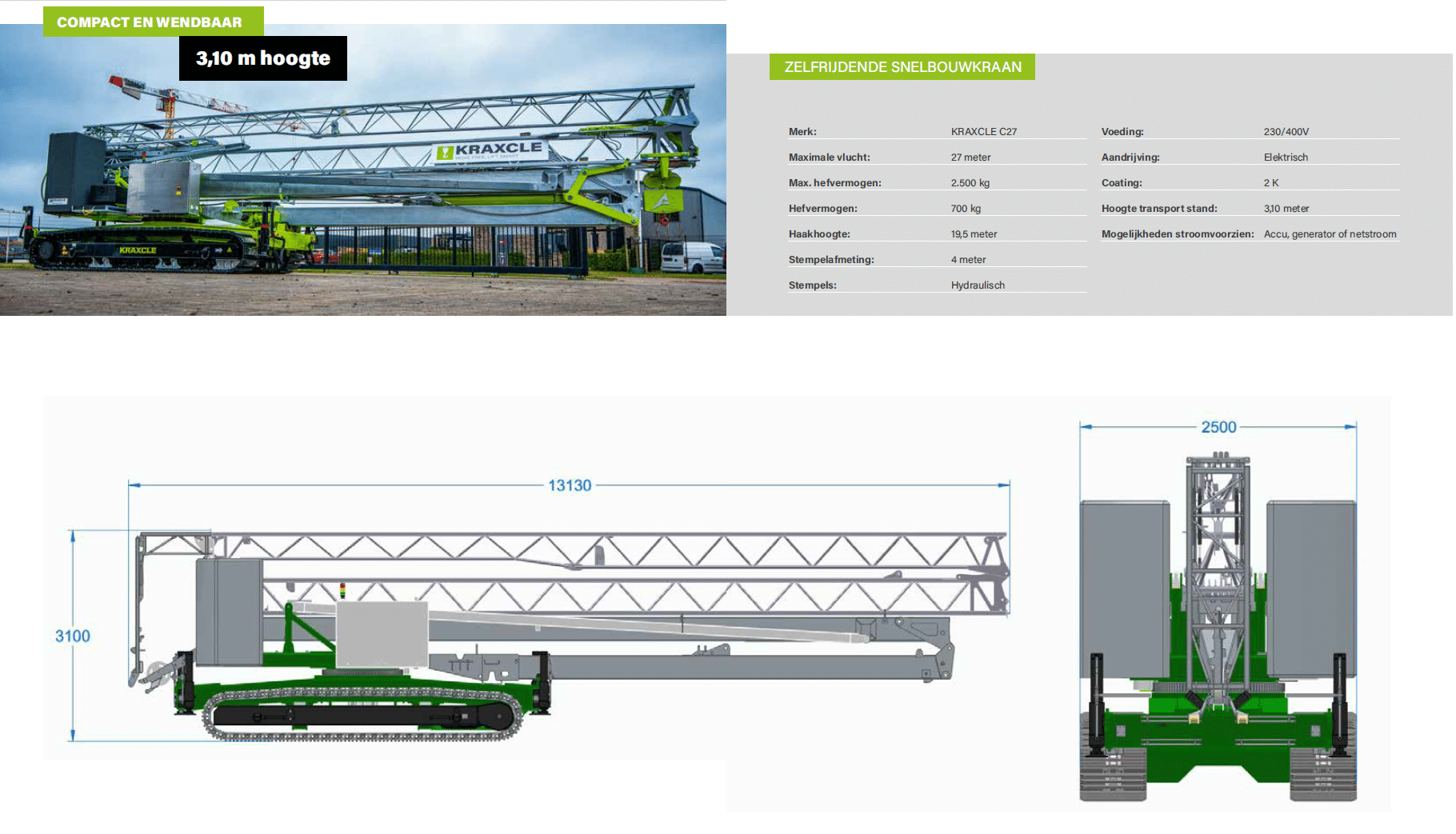 tekening Afmetingen Kraxcle C27-s